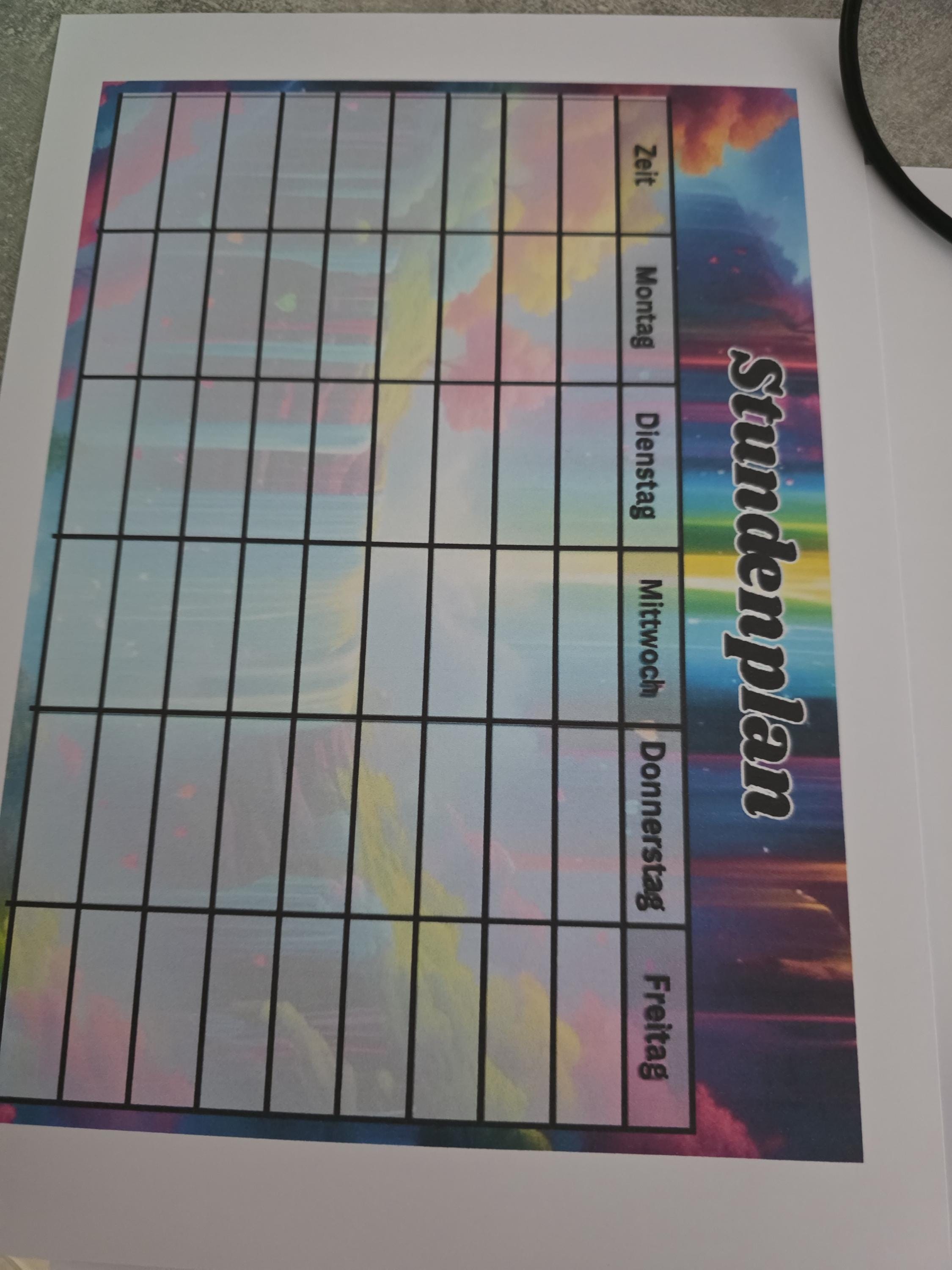 Stundenplan Artikelnummer kl001