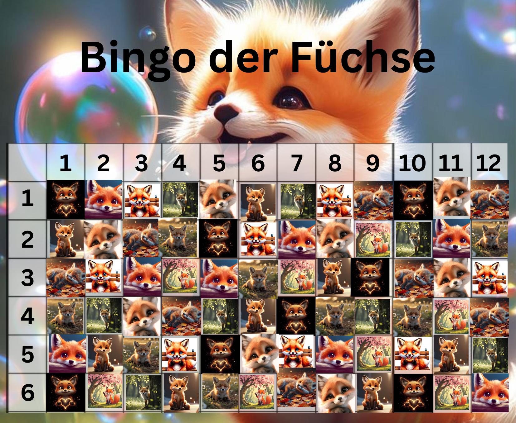 Das andere Fuchsbingo A7 Artikelnummer 007